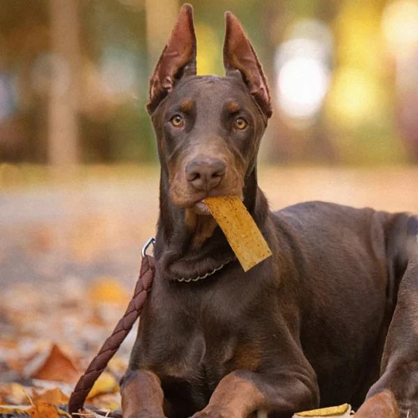 foto van hond die smult van een flip chips van nothin' to hide
