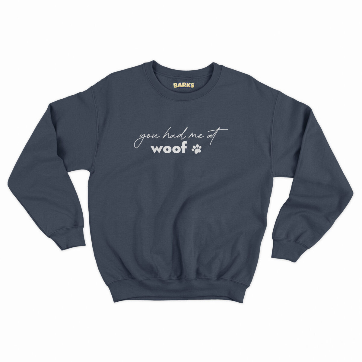 barks sweater you had me at woof french navy scaled