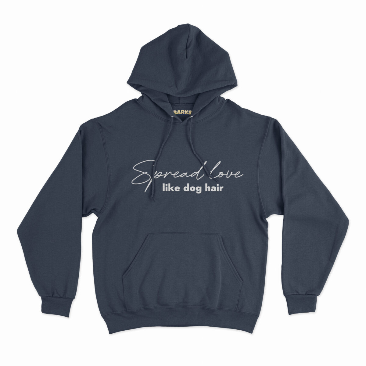 barks hoodie spread love like dog hair french navy scaled
