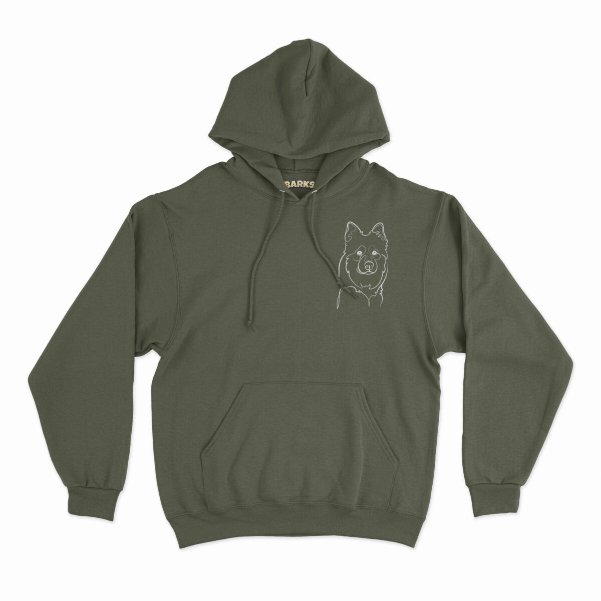 backs gepersonaliseerd hondenportret unisex hoodie khaki