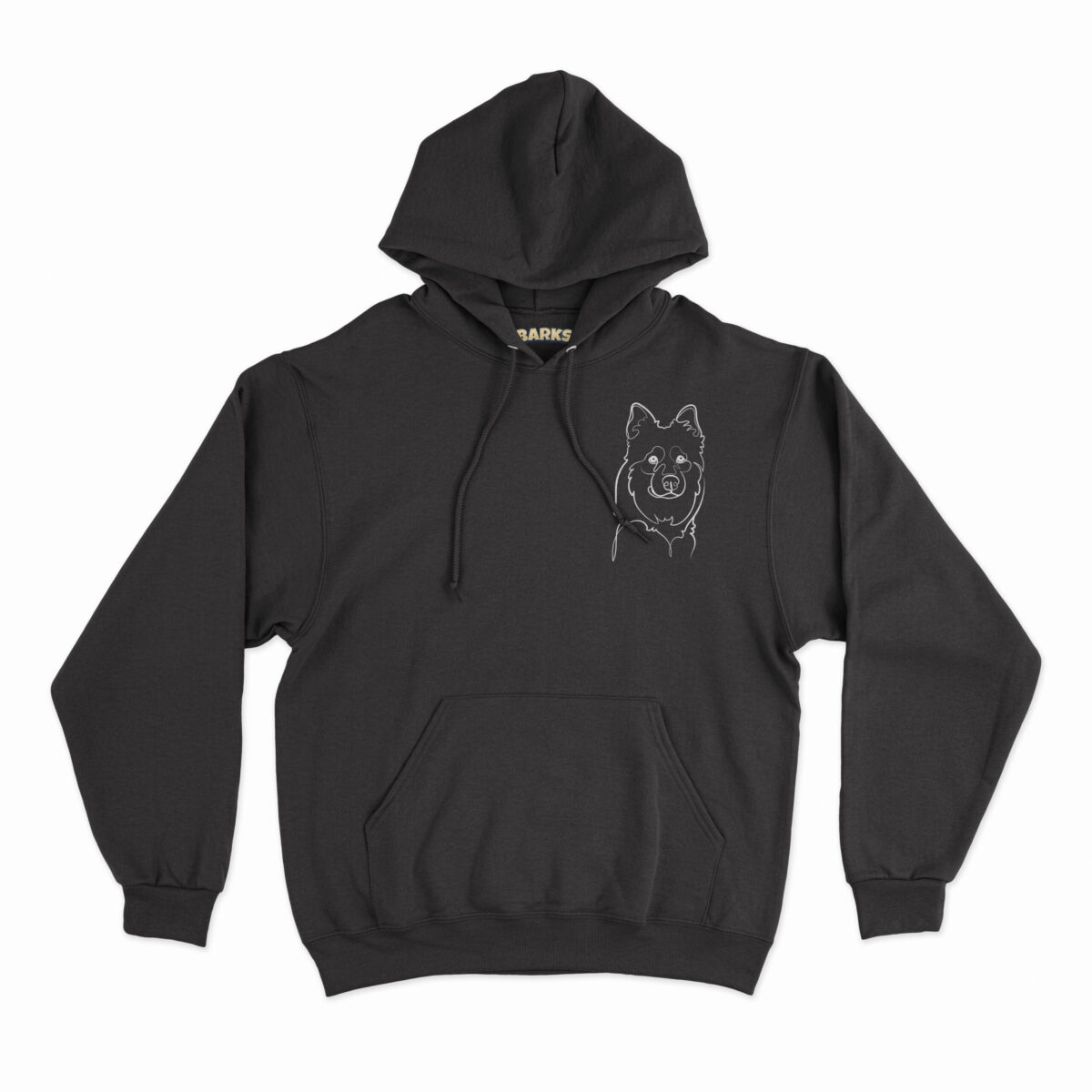backs gepersonaliseerd hondenportret unisex hoodie zwart