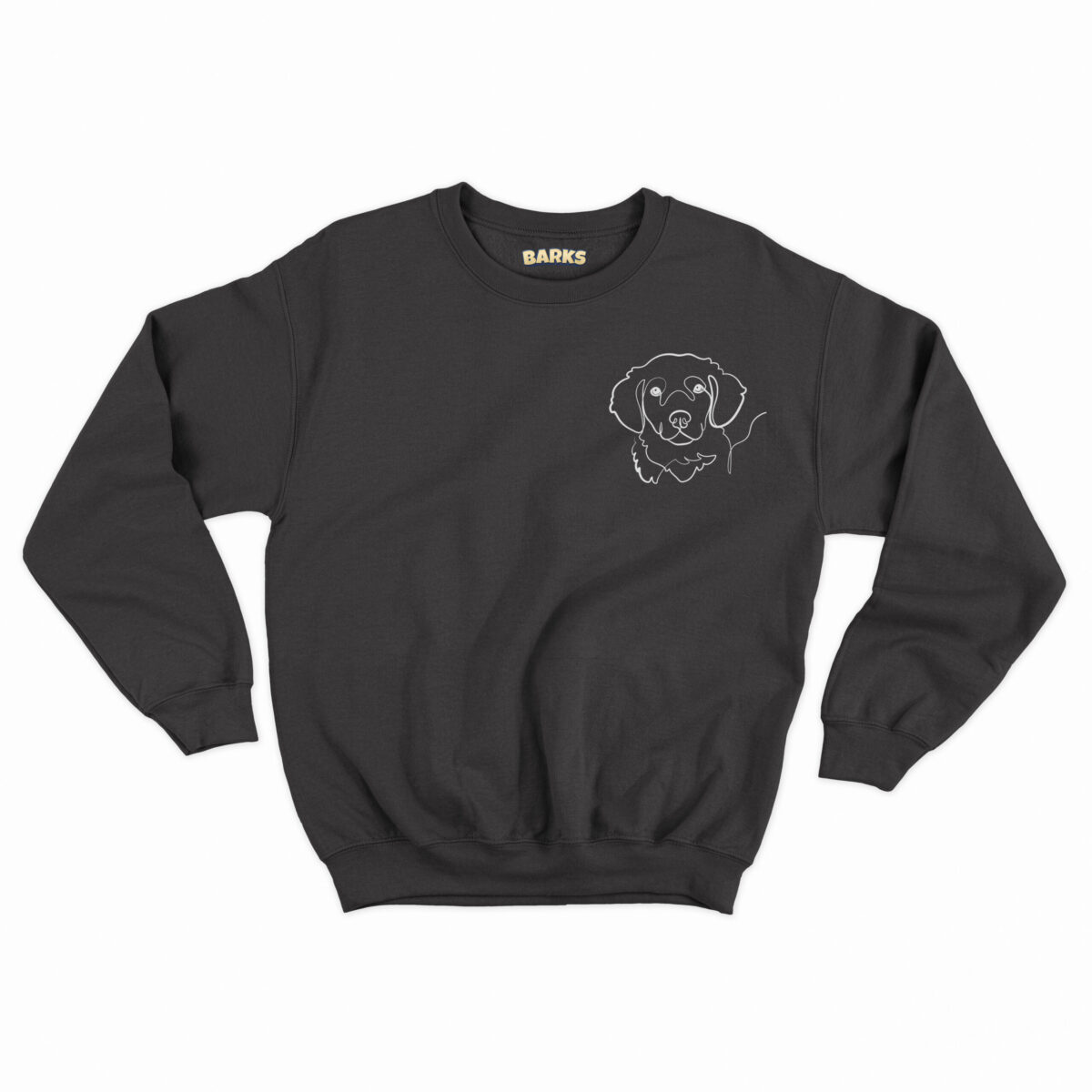 backs gepersonaliseerd hondenportret unisex sweater zwart