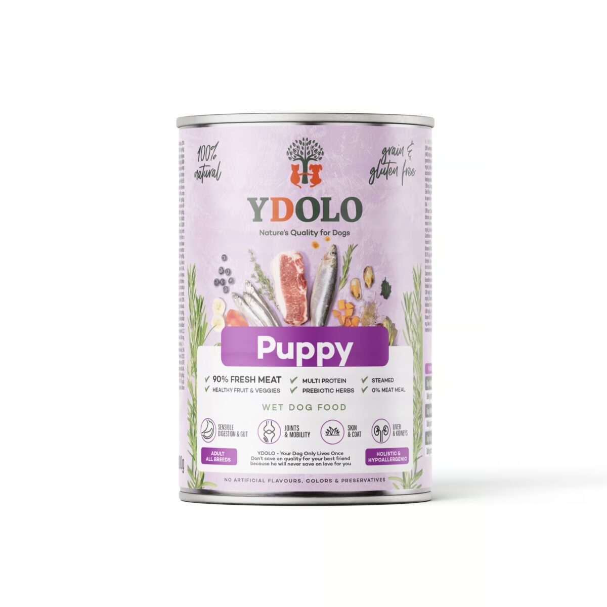 Boîte de nourriture humide YDOLO Puppy pour chiens, 400 g