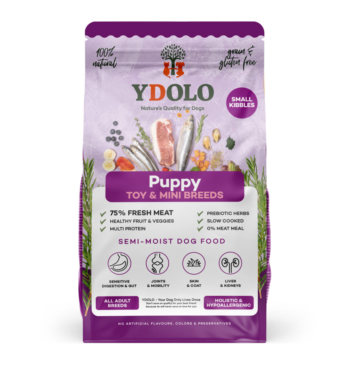 Zak YDOLO Healthy & Pure Puppy MINI hondenbrokken, 700 g